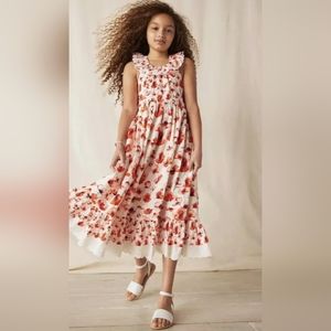 Matilda Jane red poppy maxi dress with lace 12y